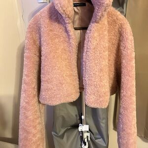 SHEIN Blush Teddy Jacket